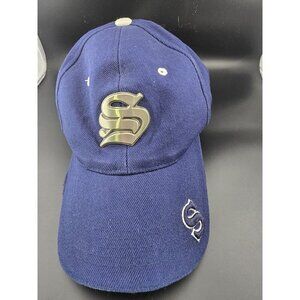 Blue Baseball Cap With Metallic "S" Logo Embroidered Details & Adjustable Strap